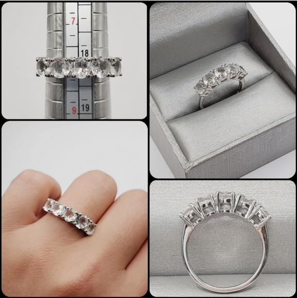 Genuine White Topaz Band - Picture 2 of 3